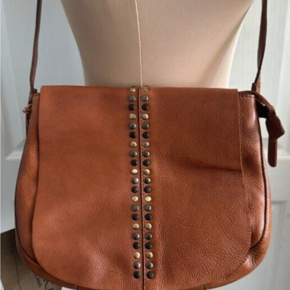 Vilenca - Tan (light brown) Crossbody Bag with Stud Accents - Picture 3 of 9